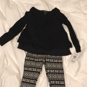 Layered top and leggings set